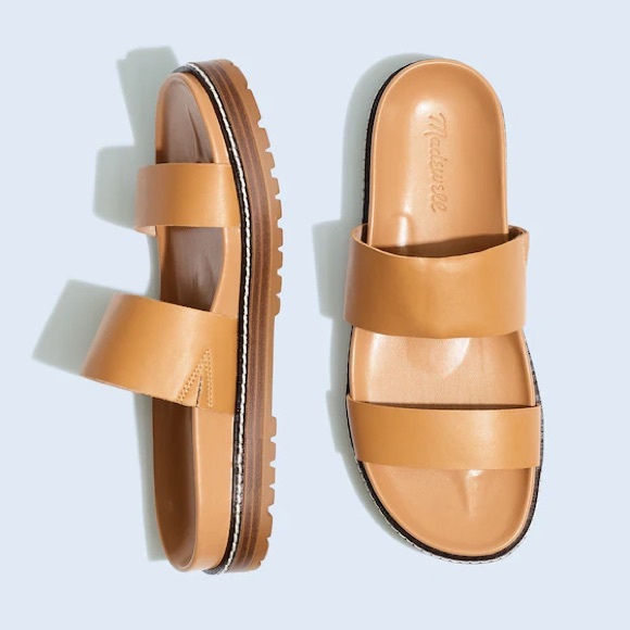 Madewell Shoes - Madewell The Charley Double-Strap Slide Sandal in Desert Camel